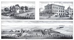 J. Harrell Ranch, A.J. Harrell Residence, Bank Building, Visalia, Tulare County 1892
